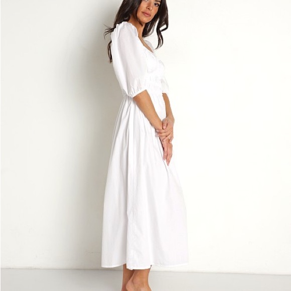 Faithfull the Brand Harmonita Midi Dress White Poplin, size XS - Picture 3 of 6
